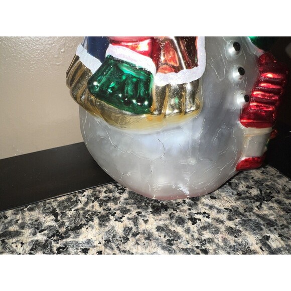 Christopher Radko Snowman Large Blown Glass Standing Centerpiece Tabletop Vtg - Picture 7 of 13